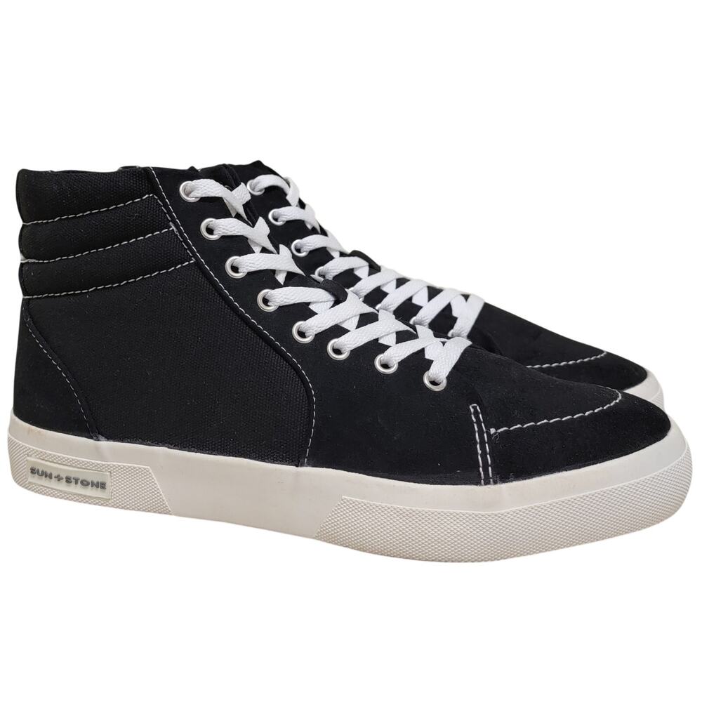 Sun + Stone Men Jett High Top Classic Sneakers Size US 10.5M Black White